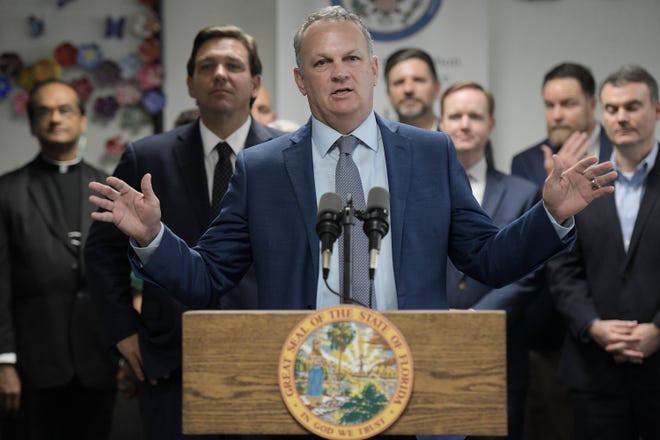 Florida Education Commissioner Richard Corcoran calls opposing efforts to "indoctrinate" students about U. S. history in state classrooms a "constant, vigilant fight". Bob Self/Florida Times-Union