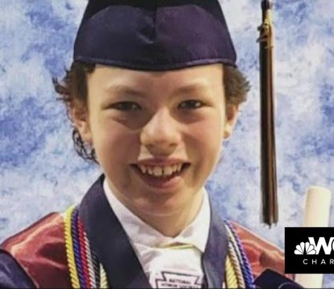 Mike Wimmer, a 12-year old graduating from college and high school on the same week.