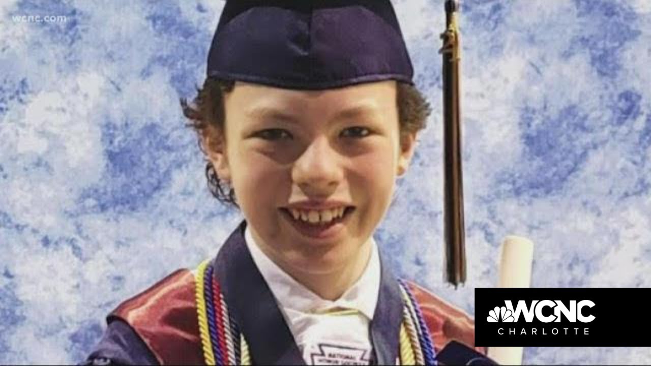 Mike Wimmer, a 12-year old graduating from college and high school on the same week.