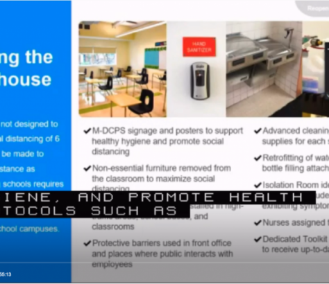 A still from the 29-hour virtual board meeting that Miami-Dade County Public Schools trustees held about reopening schools; the meeting included 18 hours of pre-recorded testimony from constituents. (Screengrab via M-DCPS)