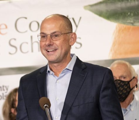 Michael Brown, president and CEO of Travel + Leisure Co. announced the new partnership with Orange County Public Schools to provide scholarships for students who attend Hungerford Elementary in Eatonville, Orlando, Fla., Tuesday, June 22, 2021. (Willie J. Allen Jr./Orlando Sentinel)